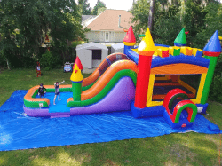 mega modern rainbow water slide bounce house combo 1771865006 MEGA Rainbow Combo